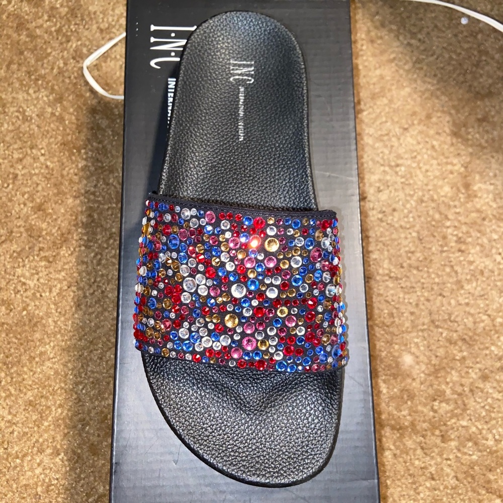 INC sparkly Macy’s slides - Picture 3 of 4